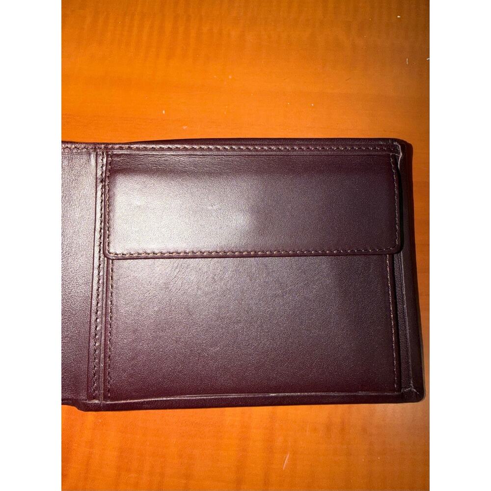 Hugo Boss Burgundy/Dark Brown Leather Bifold Wallet With Coin Pocket - Picture 3 of 9